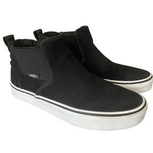 Black Vans Asher Mid High-Top Slip-On Shoes